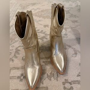 Girls Shu Shop gold Zahara mini Western-Style Boots